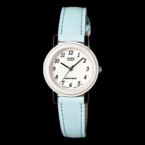 CASIO Classic Water Resistant Hands Wrist Blue Quartz Waterproof Light Blue Analog