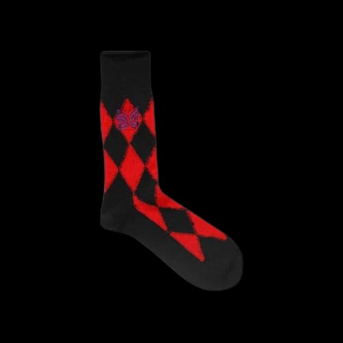 Needles Argyle Jacquard Socks 'Red'