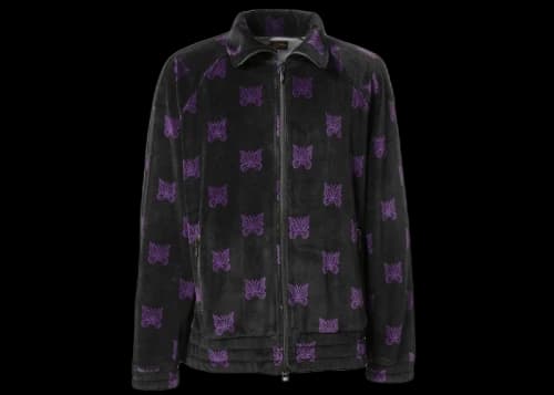 Needles Velour Papillon Track Jacket Black Purple
