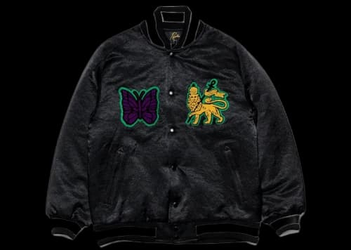 Needles x Sasquatchfabrix. Award C/R Satin Jacket Black