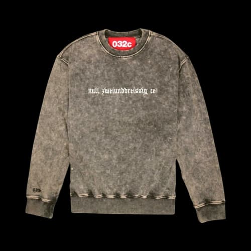 032C Acid Wash Embroidered Crewneck 'Brown'