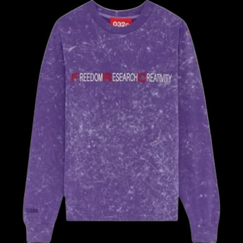 032C Acid Wash Long-Sleeve With Chest Embroidery 'Purple'