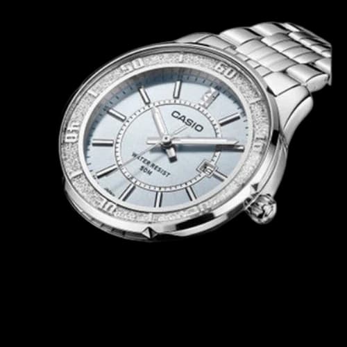 CASIO Stainless Steel Strap Blue Dial Blue Analog
