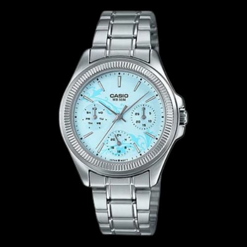CASIO Stainless Steel Strap SilverBlue Analog