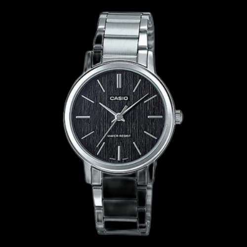 CASIO Stainless Steel Strap Black Dial Analog