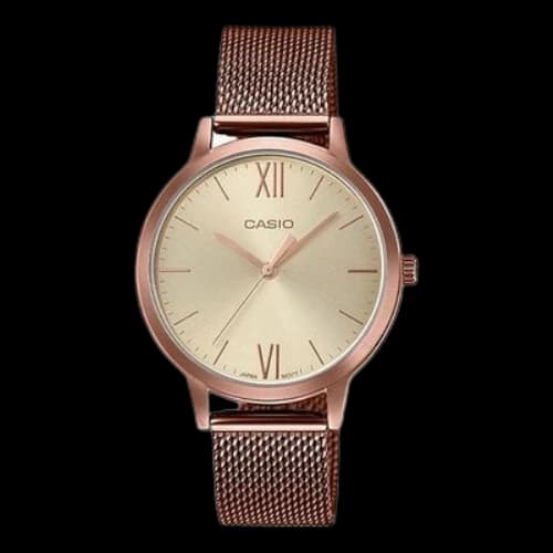 CASIO SHEEN Stainless Steel Strap Waterproof Quartz Rose Gold Analog