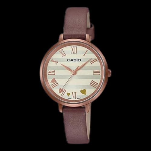 CASIO Dress Series Quartz Watch Leather Strap Brown
