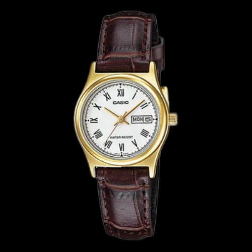 CASIO Waterproof Quartz 25mm /White Brown Analog