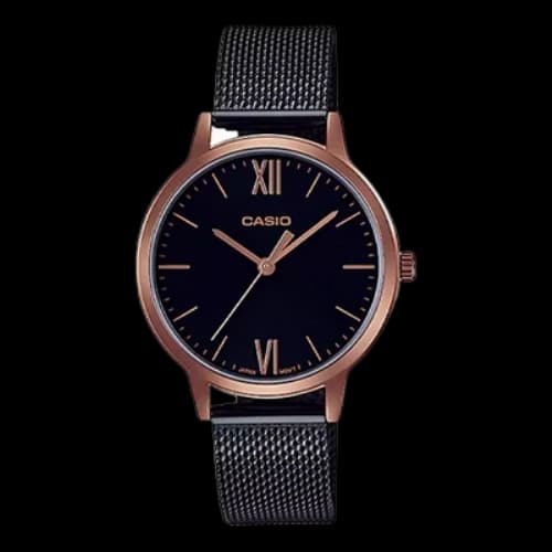 CASIO Analog 'Black Rose Gold' (Women's)