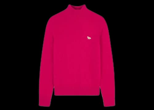 Maison Kitsune Baby Fox Patch Boxy Turtleneck Fuchsia