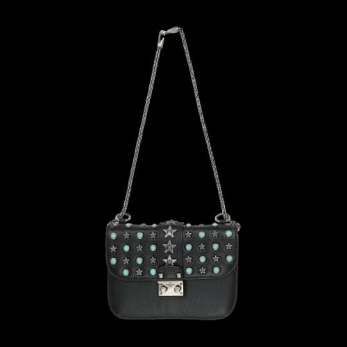 Valentino Glam Lock Star Studded Shoulder Bag 'Black'