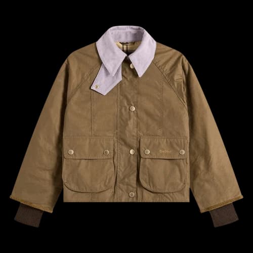 Barbour Cropped Beadnell Wax Jacket 'Sand/Dress'