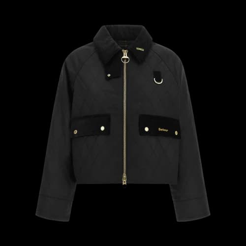 Barbour Icons Quilted Spey Wax Jacket 'Black/Classic'