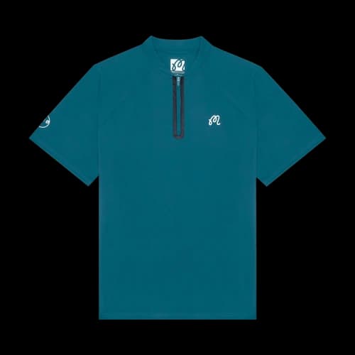 Malbon Performance Zip Blade Collar Polo 'Azurra'