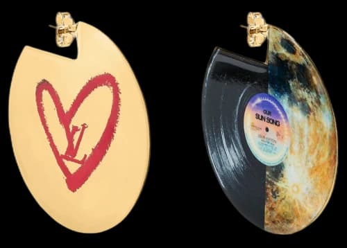 Louis Vuitton Limited Edition Vinyle Earrings Fall In Love Multi