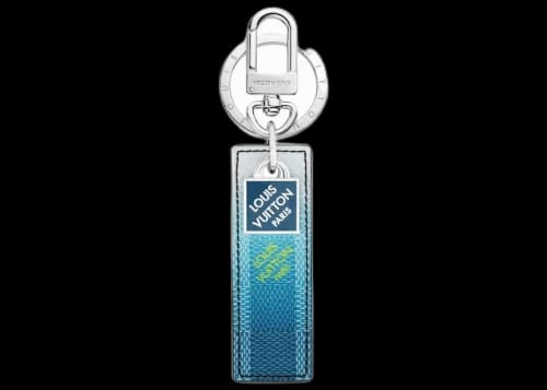 Louis Vuitton Damier Stripes Tab Bag Charm and Key Holder Gradient Blue