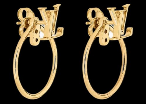 Louis Vuitton LV Initial Eclipse Earrings Gold