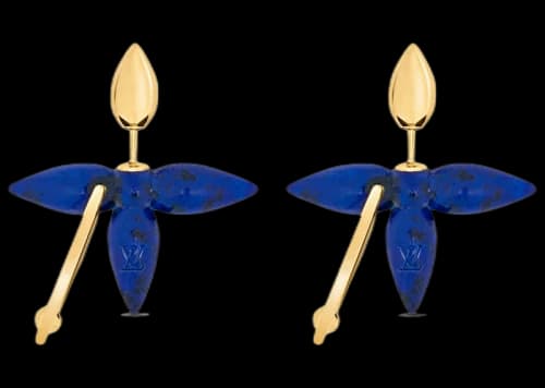 Louis Vuitton Louisette Swing Earrings Blue/Gold