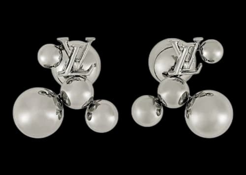 Louis Vuitton x Yayoi Kusama Metal Dots Earrings Silver