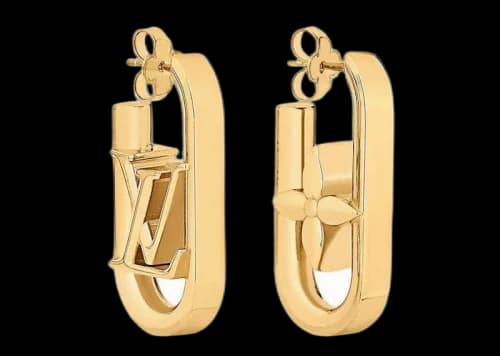 Louis Vuitton My LV Chain Earrings Brass