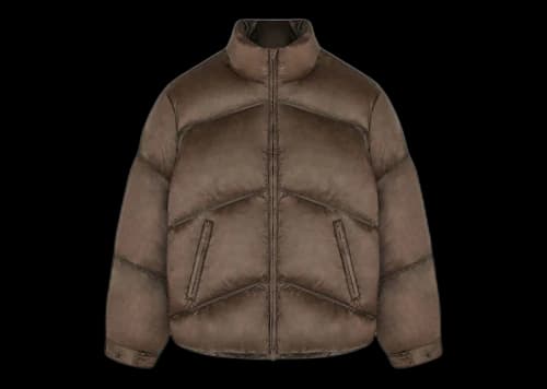 Represent Washed Puffer Jacket Brown