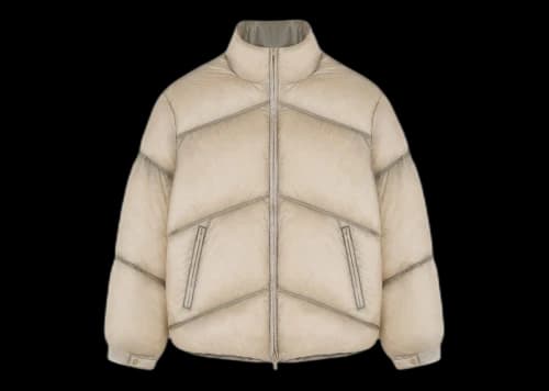 Represent Washed Puffer Jacket Wheat
