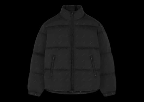 Represent All Over Logo Puffer Jacket Black