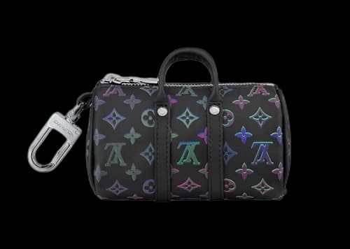 Louis Vuitton Key Holder and Bag Charm Spotlight Mini Keepall Black Borealis