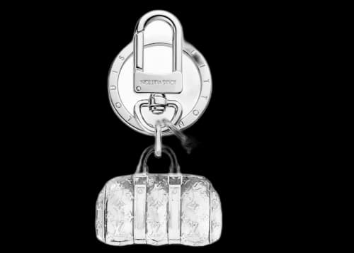 Louis Vuitton Blown Up Figurine Key Holder And Bag Charm Silver