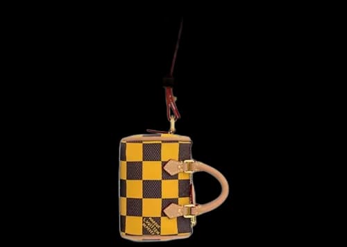 Louis Vuitton Damier Pop Mini Speedy Bag Charm Yellow