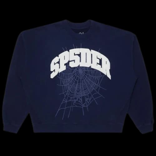 Sp5der Varsity Web Crewneck 'Navy'