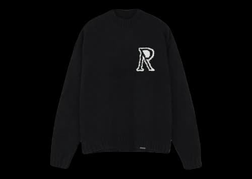Represent Initial Boucle Knitted Sweater Black