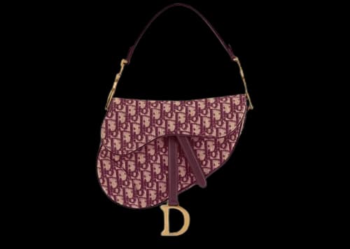 Dior Oblique Saddle Bag Burgundy