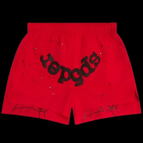 Sp5der OG Web Double Layer Short 'Red'