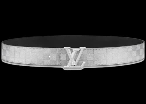 Louis Vuitton LV Pyramide Glitter 40MM Reversible Belt Silver/Black