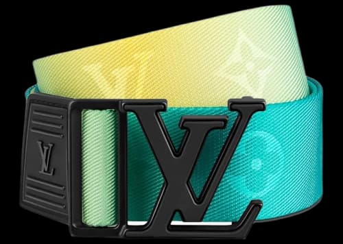 Louis Vuitton LV Initials Webbing 24MM Belt Blue/Yellow
