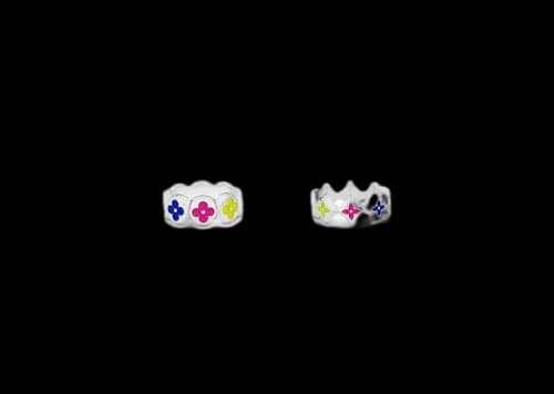 Louis Vuitton MNG Party Set Of 2 Rings Multicolored