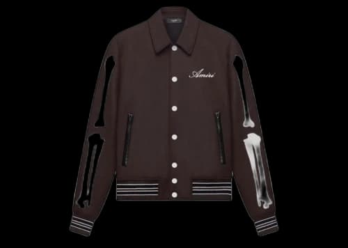 AMIRI Bones Varsity Bomber Brown