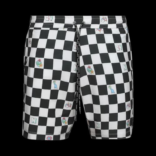 Nahmias Speedway Swim Trunks 'Black/White'