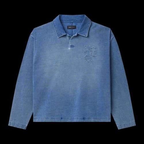 PURPLE BRAND Gothic P Rugby Shirt 'Blue'