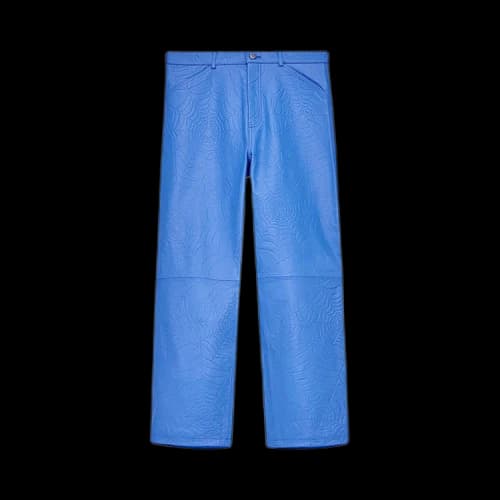 Sp5der Debossed Web Leather Pant 'Blue'