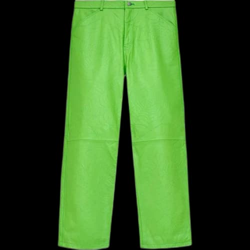 Sp5der Debossed Web Leather Pant 'Green'