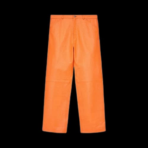 Sp5der Debossed Web Leather Pant 'Orange'