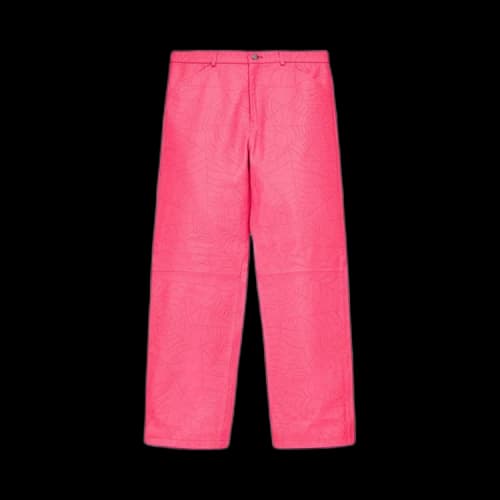 Sp5der Debossed Web Leather Pant 'Pink'