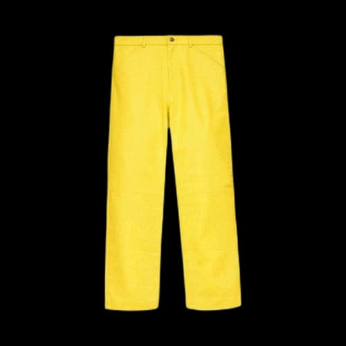 Sp5der Debossed Web Leather Pant 'Yellow'