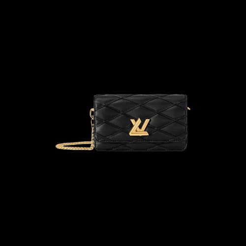Louis Vuitton Wallet On Chain Go-14 'Black Lambskin Leather'