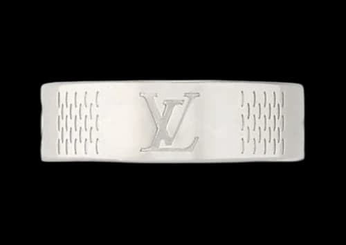 Louis Vuitton Damier Staples Thin Ring Silver