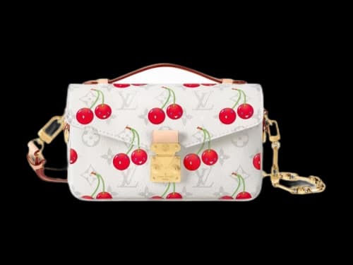 Louis Vuitton x Takashi Murakami Cherry Pochette Metis East West White Monogram