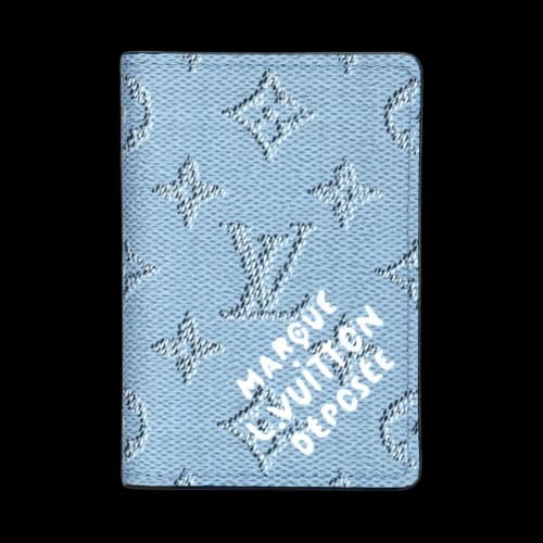 Louis Vuitton Pocket Organizer 'Blue Monogram Heritage Canvas'