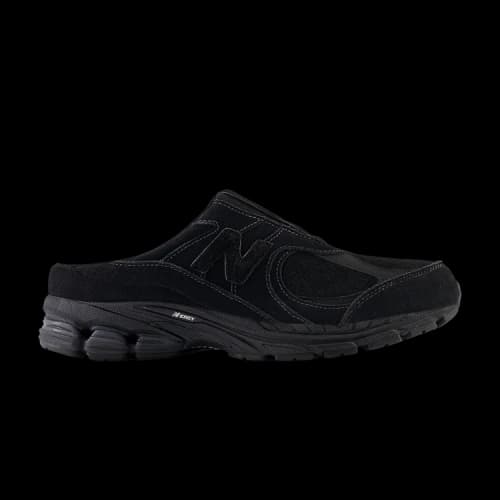 New Balance 2002R Mule Triple Black Pony Hair